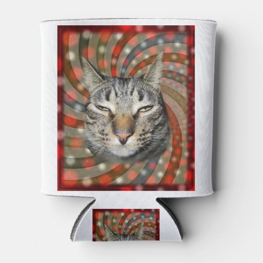 カッコいい猫 – 贈り物のキャプション! 缶クーラー (正面)