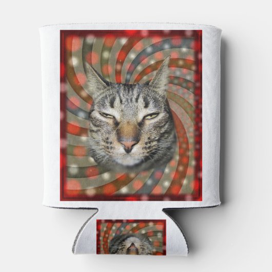 カッコいい猫 – 贈り物のキャプション! 缶クーラー (裏面)