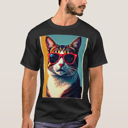カッコいい猫 Tシャツ (正面)