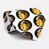 カッコいい獅子の頭絵付け ネクタイ (ロール)