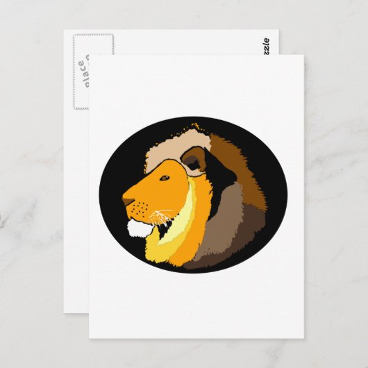 カッコいい獅子の頭絵付け ポストカード (正面/裏面)