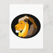 カッコいい獅子の頭絵付け ポストカード (正面)