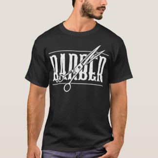 カッコいい理容師はさみヴィンテージフォント理容師見習い Tシャツ