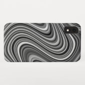 カッコいい白黒シルバーグレイ曲線パターン Case-Mate iPhoneケース (裏面(横))