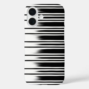 カッコいい白黒パタストライプのーン iPhone 16ケース