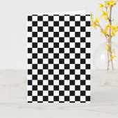 カッコいい白黒旗市松模様に模様 カード (黄色い花)