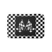 カッコいい白黒旗市松模様に模様 バスマット (正面)