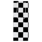 カッコいい白黒旗市松模様に模様 ワインギフトバッグ (正面)