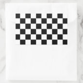 カッコいい白黒旗市松模様に模様 長方形シール (バッグ)