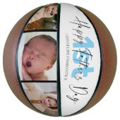 カッコいい第1回ファーザーズの日3写真コラージュ バスケットボール (縦)