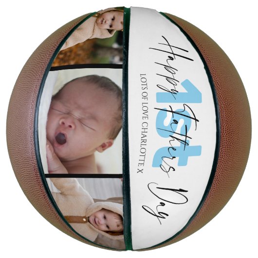 カッコいい第1回ファーザーズの日3写真コラージュ バスケットボール (縦)