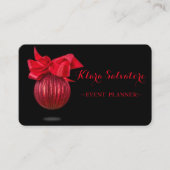 カッコいい素晴らしクリスマス赤飾り弓 名刺 (正面)