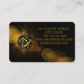 カッコいい素晴らしクリスマス金ゴールド照明 名刺 (裏面)