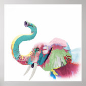 カッコいい素晴らしトレンディー鮮やか象 ポスター (正面)