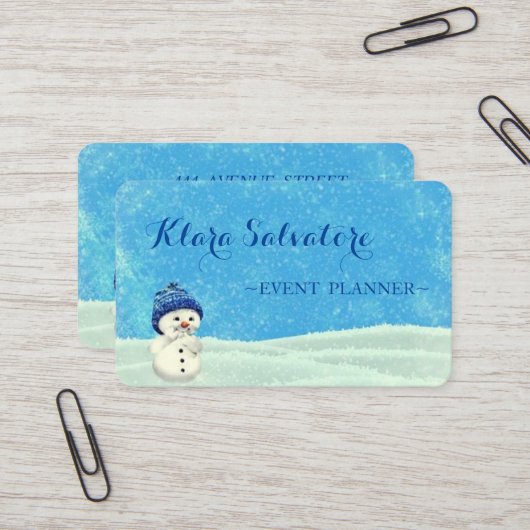 カッコいい素晴らし雪だるま 名刺 (正面/裏面インサイチュ)