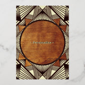 カッコいい素朴男らしレトロパーソナライズされた誕生日 箔招待状 (裏面)