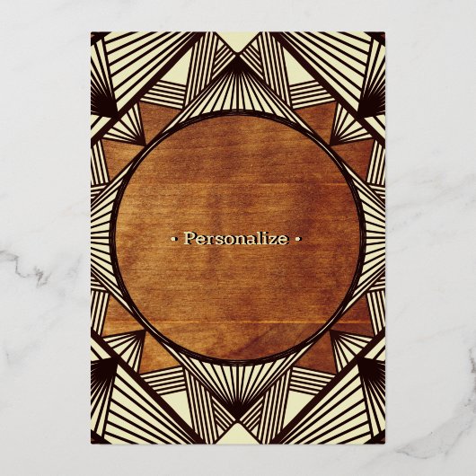 カッコいい素朴男らしレトロパーソナライズされた誕生日 箔招待状 (裏面)