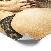 カッコいい絵画スケッチ女モダン女 ポスター (角)