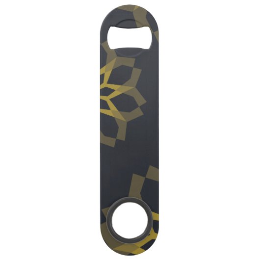 カッコいい緑ユニークモダントレンディー花抽象芸術 スピード栓抜き (正面)