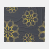 カッコいい緑ユニークモダントレンディー花抽象芸術 フリースブランケット (正面(横))