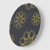 カッコいい緑ユニークモダントレンディー花抽象芸術 ラージ壁時計 (傾斜)