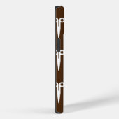 カッコいい美容師茶色の背景はさみ Case-Mate iPhoneケース (裏面 / 右)