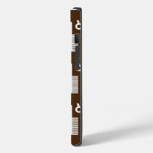 カッコいい美容師茶色の背景はさみ Case-Mate iPhoneケース (裏面 / 左)