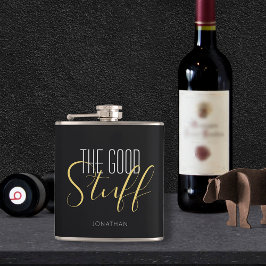 カッコいい良エレガントモダン物金ゴールド黒名 フラスク