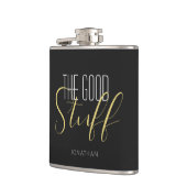 カッコいい良エレガントモダン物金ゴールド黒名 フラスク (左)