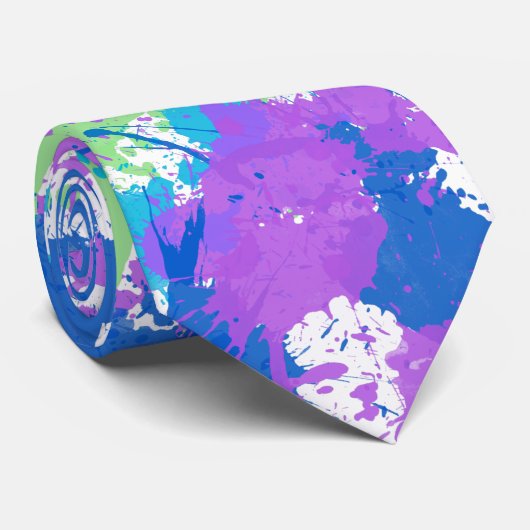 カッコいい色抽象芸術絵を描(ばちゃばちゃ)跳ねる、ぼかし ネクタイ (ロール)