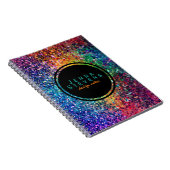 カッコいい色数々のレトログリッターとスパークルスパターン2 ノートブック (右側)