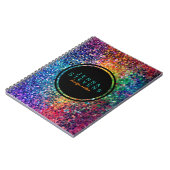 カッコいい色数々のレトログリッターとスパークルスパターン2 ノートブック (左側)