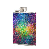カッコいい色数々のレトログリッターとスパークルスパターン2 フラスク (左)