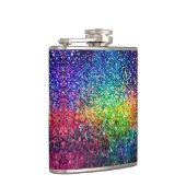 カッコいい色数々のレトログリッターとスパークルスパターン2 フラスク (右)