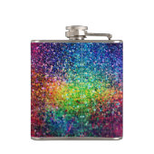 カッコいい色数々のレトログリッターとスパークルスパターン2 フラスク (裏面)