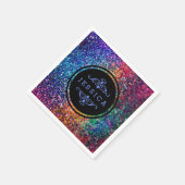 カッコいい色数々のレトログリッターとスパークルスパターン3 スタンダードカクテルナプキン (角)