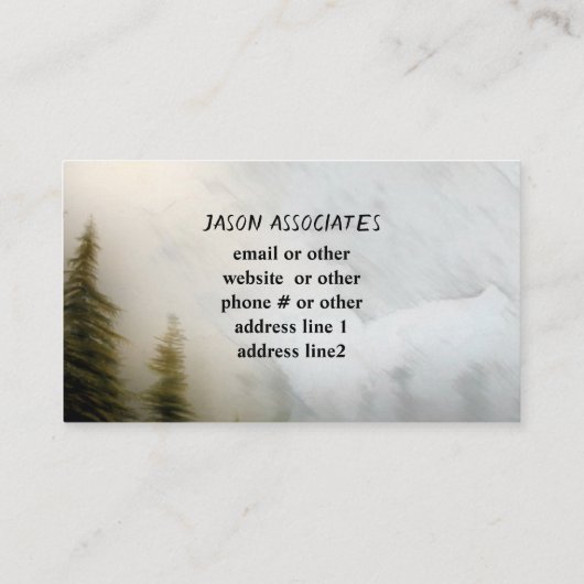 カッコいい芸術的山松自然 名刺 (裏面)
