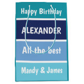 カッコいい誕生日願い ミディアムペーパーバッグ (正面)