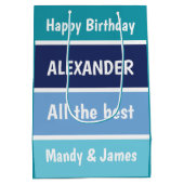 カッコいい誕生日願い ミディアムペーパーバッグ (裏面)