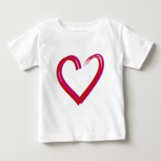 カッコいい赤いハート ベビーTシャツ (正面)