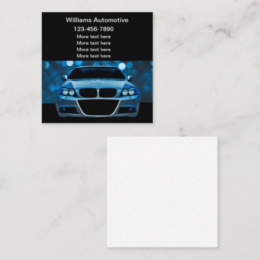 カッコいい車のテーマ スクエア名刺 (正面/裏面)