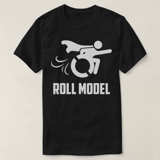 カッコいい転が模型障おもしろい害者車いず Tシャツ (デザイン正面)