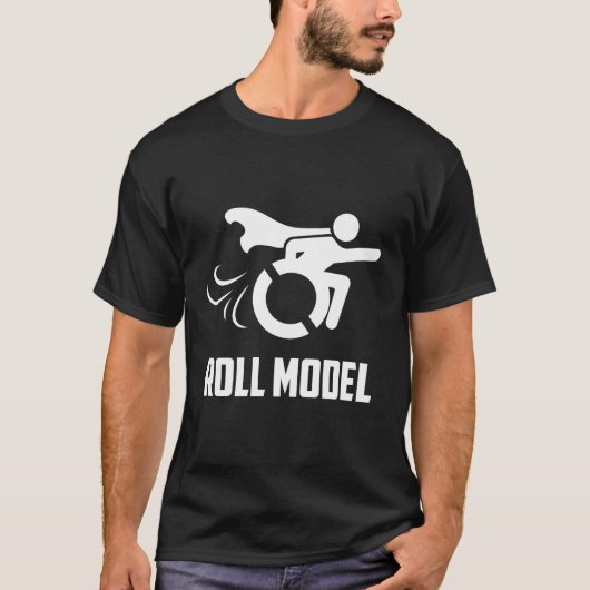 カッコいい転が模型障おもしろい害者車い車 Tシャツ (正面)