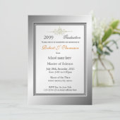 カッコいい輝く金属卒業発表 招待状 (スタンド正面)