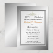 カッコいい輝く金属卒業発表 招待状 (正面/裏面)