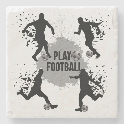 カッコいい遊サッカー ストーンコースター (正面)