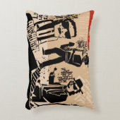 カッコいい遊ヴィンテージ付きジャズバンドポスター アクセントクッション (正面(垂直))