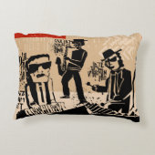 カッコいい遊ヴィンテージ付きジャズバンドポスター アクセントクッション (裏面)