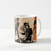 カッコいい遊ヴィンテージ付きジャズバンドポスター コーヒーマグカップ (正面右)