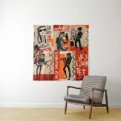 カッコいい遊ヴィンテージ付きジャズバンドポスター タペストリー (インサイチュ)